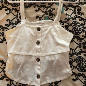 American eagle white button crop top